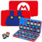 Switch spiele aufbewahrung für Nintendo Switch Game Cards oder Micro SD Speicherkarten, kompatibel mit Nintendo Switch OLED/Switch/Switch Lite, Silikon-Aufbewahrungsbox mit 24 Steckplätzen, Mario Red