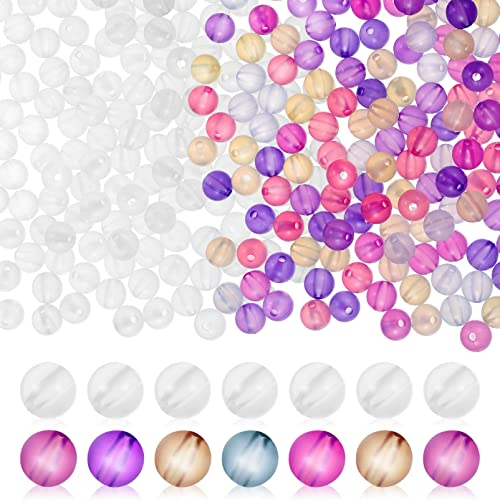 Sewroro 1000 Stück UV- Perlen mit Farbwechsel Reaktive Kunststoff- Perlen Solarperlen Abstandshalter Lose Perlen für Die Herstellung von Schmuckarmbändern 8 Mm (Zufällige Farbe).