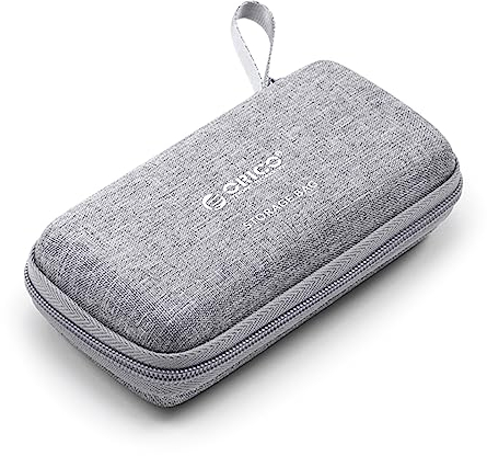 ORICO Portable Solid State Drive Tasche Case für M.2 Gehäuse, Elektronischer Organizer, Tragetasche, Externe Festplatte Tasche für USB-Kabel, SD/TF Karte, Flash Laufwerk, Grau, HXM01
