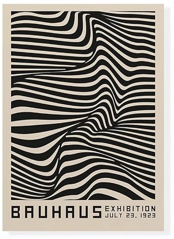 ZONJEE Abstraktes Bauhaus Black Line Mid Century Modern Poster Vintage Wandkunst Leinwand Gemälde Druck Bilder Wohnzimmer Wohnkultur (Color : A, Size : 60x90cm no Frame)