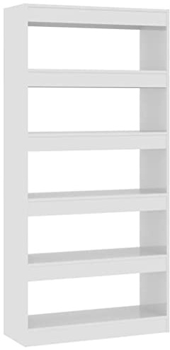 Book Cabinet/Room Divider High Gloss White 80x30x166 cm Engineered Wood