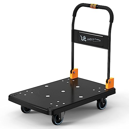 N&S Juvyig Chariot de Transport Pliable à Une Main 200 kg Jaune Petite Taille
