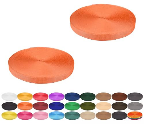 Gurtband 10 Meter aus Polypropylen PP- Gurtband Taschengurtband Breiten 40 mm Orange Rot