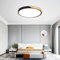 MOONSEA 36W LED Deckenleuchte Deckenlampe Holz, Deckenlampe Dimmbar Holz mit Fernbedienung, Ø40 x 4cm Deckenleuchte Holz für Wohnzimmer Schlafzimmer Küche Büro, Schwarz