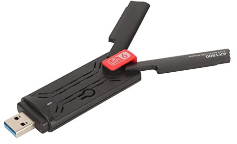 ciciglow Adattatore WiFi Dual Band da 1800 Mbps, Adattatore di Rete WiFi USB Wireless USB 3.0 con Doppia Antenna 3dbi per Windows 10, per Operativo Windows 11