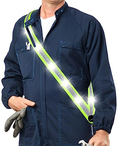 LED-Gürtel, Laufgürtel mit Sicherheitslicht – Schultergurt für Laufen in der Nacht, Reiten, Bergsteigen, Walking für Läufer, Wanderer, Radfahrer