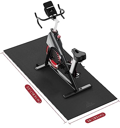 HAPBEAR Exercise Equipment Mat-72 x 36x1/4 (183 x 92cm×6mm), Treadmill Mat, Exercise Bike Mat, Heavy-Duty Floor Protector, Non-slip, Noise Reduction, Waterproof.