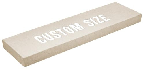 Azincoer Custom Size Bench Cushion, Bay Window Seat Cushion, Thick Upholstery Foam Long Chair Cushion Sofa Pads Outdoor/Indoor Patio Furniture (Color : Beige, Size : Custom Size)