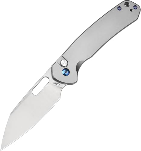 CJRB Pyrite Titanium Wharncliffe Exklusives Taschenmesser J1925A aus AR-RPM9 Pulverstahl mit Keramik Kugellager