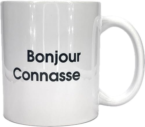 Mug BONJOUR CONNASSE Tasse humour Message drôle. Idée cadeau anniversaire, St Valentin, Noël, pour. une collègue, un ami, une femme