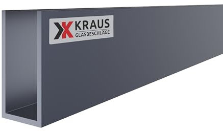 KRAUS U Profil Aluminium 40x20x40mm mit 1m Länge & Optik Anthrazitgrau