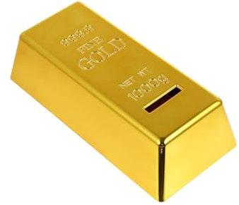 Xafrstyu Gold Bar Spardose, Spardose Goldbarren, Kunststoff Gold Bullion Piggy Bank für Kinder Kinder Geburtstags-Geschenke (1)