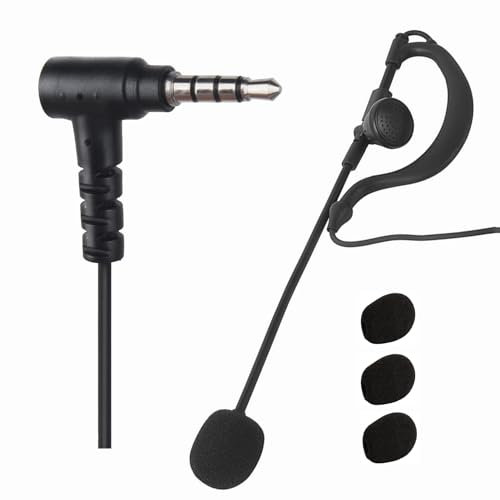 stdgove 3.5mm Wired Earpiece Coach Sideline Football Headset Referee Coaching Headphone with Boom Open Mic Microphone Intercom Commnication Earphone Coms Ear Piece for Ejeas v4 v6 pro(G Shape)