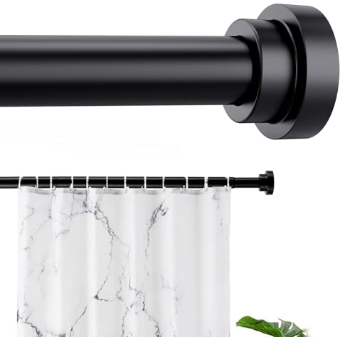 Aste per tenda da doccia estensibili senza fori, 76-164 cm, aste di tensione da 25 mm, non cadono per soggiorno, camera da letto, bagno, balcone