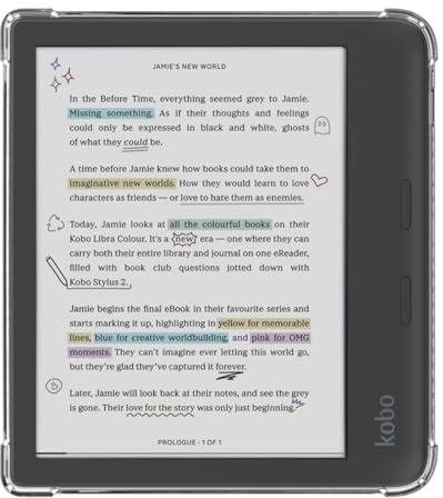Zcooooool Coque pour Kobo Libra Colour/Kobo Libra 2 liseuse Couvercle à Coins renforcés Housse de 7 Pouces/Coque Libra Colour/Libra 2 Étui