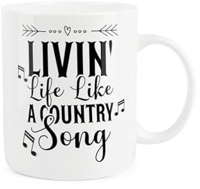 Purely Home Livin' Life Like A Country Song Mug - Western Country Music Lovers Gift/Present - Tea/Coffee Hot Drinks Bone China Mug