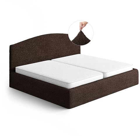 PAULATO Husse für Kingsize-Bett über das Kopfteil und Grundgestell rüberziehen, Husse für Boxspringbetten 180-220cm Mikrofaser, bi-elastisches, kratzfestes und maschinenwaschbares Gewebe Made in Italy