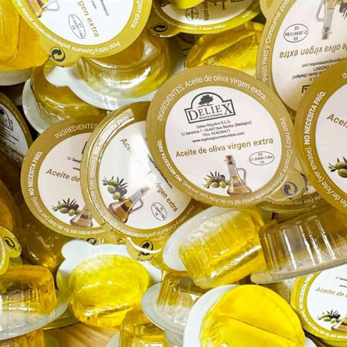 Deliex Aceite de Oliva en monodosis - Caja de 240 porciones de Aceite de oliva virgen extra de 10 ml para ensaladas, tostadas,bocadillos o canapes.