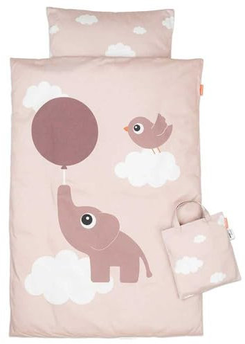 Done by Deer Bettwäsche Baby INT/DK Elphee Rosa - Bettbezug 70x100 cm, Kissenbezug 40x45 cm - Oeko-TEX® - 100% Baumwolle mit erstecktem Reißverschluss