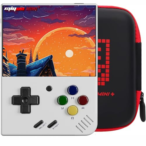 Miyoo Mini Plus Console de jeu rétro avec étui portable, console de jeu portable avec batterie 3000 mAh écran IPS 3,5, compatible avec une grande variété de jeux classiques Prise en charge WiFi et