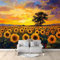 Tapete Fototapete Natur Sonnenblumenfeld Muster 350 x 256 cm Vliestapete Tapete, Gelb Wanddeko Ideen Wohnzimmer Schlafzimmer Küche für Möbel Wandtapete Schrank Badezimmer
