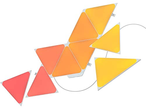 Shapes Triangle Starter Kit, 9 Paneles de luz Inteligentes LED RGBW - Luces de Pared modulares Que cambian de Color Wi-Fi, Funciona con Alexa Google Assistant Homekit, para decoración de