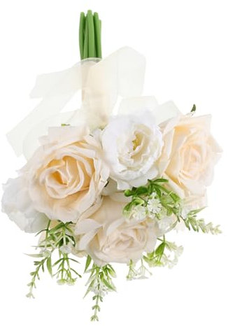 IMIKEYA Bouquet da Sposa Artificiale con Faux Design Matrimonio e Cerimonie Accessorio per Sposi e Damigelle e Raffinato per Fotografici e Speciali