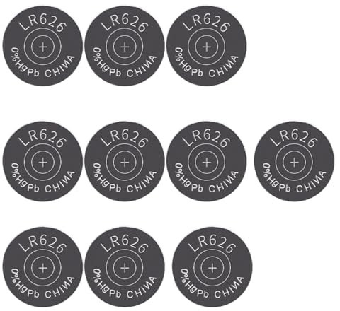 Uqezagpa 10Pcs LR626 AG4 377 177A SR626SW Battery 1.5V Button Coin Batteries for Calculators LED Light Toy Watches