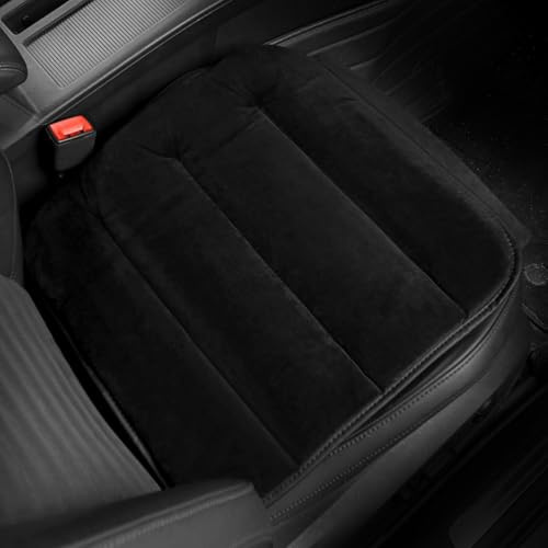 DLUNCPA Sitzkissen Auto für VW Passat B8 Familiar 2014-2021, Plüsch Winter Vordersitze Sitzauflage, Warme Weicher rutschfest Schutz, Auto Zubehör,Black