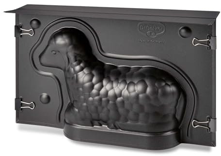 Dr. Oetker Osterlamm Backform zu Ostern – 700 ml Füllvolumen – 3D Kuchenform in Schwarz mit Antihaftbeschichtung und Lämmchen als Motiv zum backen – Leckere Deko in Osterlammform