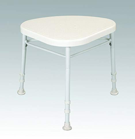 HOMECRAFT 91325463 White Line Aluminium Corner Shower Stool, Shower Chair for Elderly, Handicapped, and Disabled Users, Bath Chair for Stability and Support in the Bathroom, Tripod Seat, Bathroom Aid