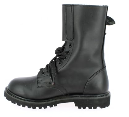 Stivali Rangers da esercito, stile francese, in pelle Mil-Tec, nero (nero), 42