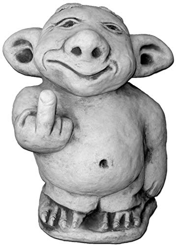 gartendekoparadies.de Riesen XXL Troll Mittelfinger Stinkefinger aus Steinguss, frostsicher
