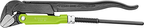RENNSTEIG Rohrzange 45° (Öffnungsweite 0-60 mm, Länge 410 mm, Zange aus Chrom-Vanadium-Stahl, Stellmuttersicherung, Klemmschutz, Oberfläche pulverlackiert) 121 015 2