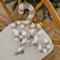 Decordruk Zuckerstange Kissen - Dekoratives Kopfkissen, Weihnachtskissen, Plüschkissen, Weihnachtsdekoration - zum Weihnachten - Hypoallergene Füllung – Sandfarben - 24x13 cm - 5 Stück