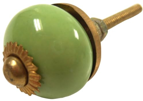 GURU SHOP Kleiner Möbelknopf aus Keramik, Möbelknauf Möbelgriff, Schranktürknöpfe, Möbelknöpfe, Schubladengriff - Modell 4, 3x3x6 cm