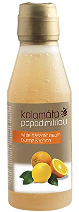 Leckere Balsamico Creme mit Orange Zitrone - 1x 250 ml Crema glutenfrei aus Griechenland perfekt für Fisch, Meeresfrüchte oder Salat
