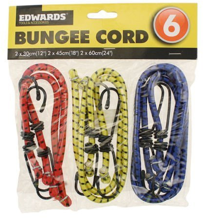 Ardisle 6 BUNGEE STRAPS CORDS WITH HOOKS ELASTICATED ROPE CORD CAR BIKE LUGGAGE TIE DOWN