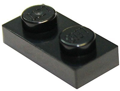 LEGO Parts and Pieces: Black 1x2 Plate x100
