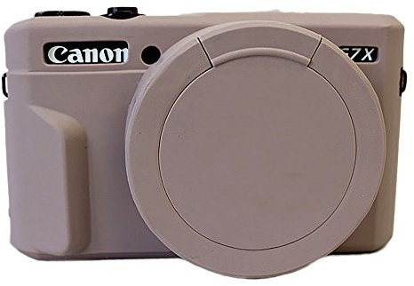 Removable Lens Cover Silicone Gel Rubber Soft Camera Case Cover For Canon PowerShot G7x Mark ii Camera Gray