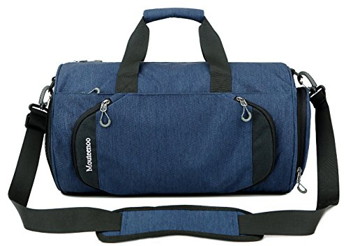 Mouteenoo Kleine Sporttasche für Herren und Damen mit Schuhfach (X-Small, Blue/Black)