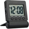 FAMICOZY Compact Digital Travel Alarm Clock with High/Low Volume Options,Simple to Set,Easy to Read,Bold Digits,Snooze Backlight,Quality Construction,2 AAA Battery Operated,Black