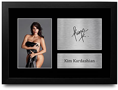 HWC Trading Kim Kardashian A4 Gerahmte Signiert Gedruckt Autogramme Bild Druck-Fotoanzeige Wohnzimmer Wandmontage Geschenk Für Tv-Show-Fans