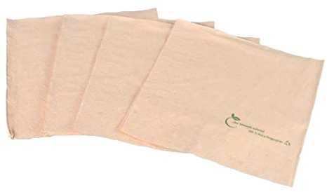 2000 Bio Servietten Napkins Recycling Tissue Papier 33x33cm (gefaltet auf 16,5x16,5cm) 2lg 2-lagig 1/4 Falz braun natur mit Bio Neutraldruck in grün