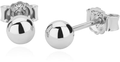 NKlaus Paar Kugelohrstecker aus 925 Silber Ohrstecker Durchmesser von 2,5mm bis 6,0mm Ohrringe