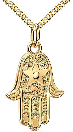 Anhänger Hand der Fatima 333 Gold 8 Karat / 8K für Damen. mit Halskette Länge wählbar.