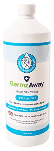 GermzAway 1 Litre Refill Bottle of Alcohol-Free Hand Sanitiser Solution