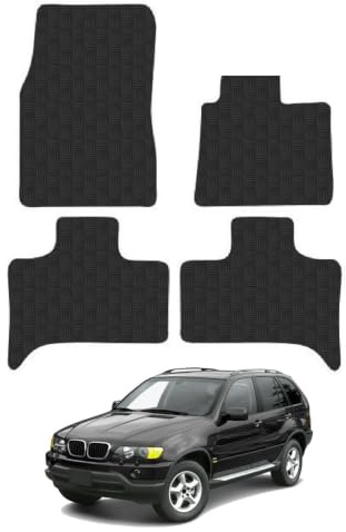 Compatible with BMW X5 (1999-2006) 3mm Rubber Car Mats | Tailored Fit Durable Floor Mats Full Coverage Protection Waterproof Accessories Easy Clean Anti Slip Made in the UK