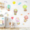 ANHUIB 40 Stück Tieraufkleber Wandtattoo, bunt, Heißluftballon, Wandaufkleber für Kinderzimmer, Aquarell, Wandaufkleber, Ballons, DIY, Wandtattoo, Waldtiere, für Kinderzimmer, Nest, Schlafzimmer