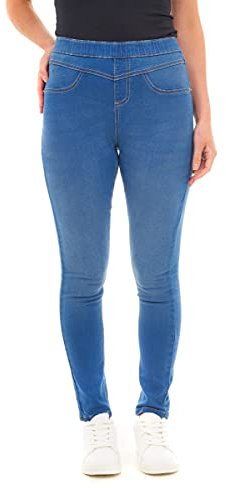 M17 Women Ladies Denim Jeans Jeggings Sculpt Pull On Skinny Fit Casual Cotton Trousers Pants with Pockets (8, Bright Blue)